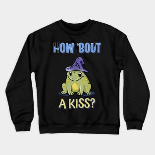 cute frog with witch hat Crewneck Sweatshirt